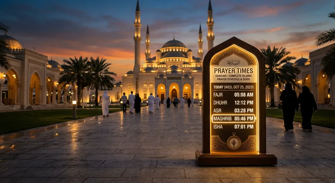 Prayer Times Sharjah Complete Islamic Prayer Schedule & Guide illustration