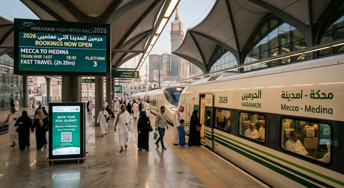 Haramain Train Booking 2026: Mecca to Medina Fast Travel illustration