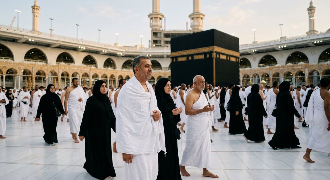 A high quality, photorealistic photograph for a business profile: Umrah in Ramadan 2026: Packages from